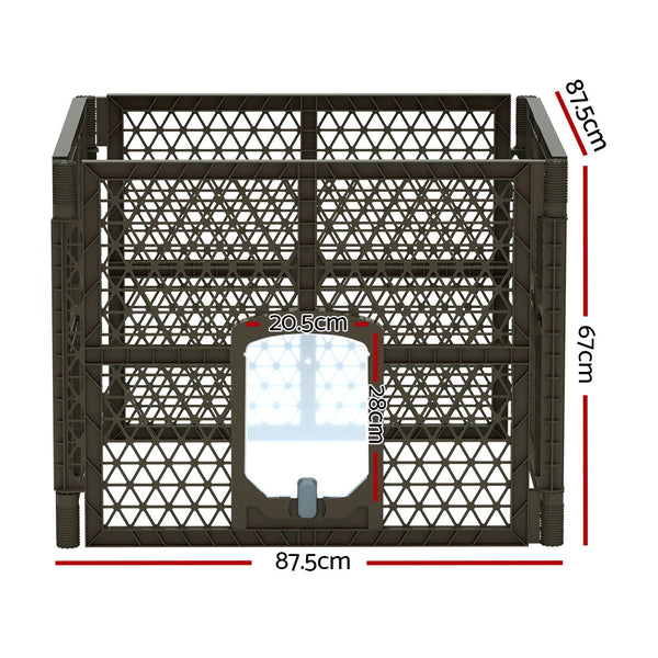 i.Pet Dog Playpen Enclosure 4 Panel Pet Fence Plastic Play Pen