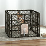 i.Pet Dog Playpen Enclosure 4 Panel Pet Fence Plastic Play Pen