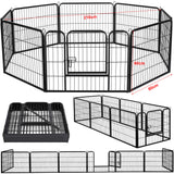 8 Panel Pet Dog Cat Bunny Puppy Play pen Playpen 60x80 cm Exercise Cage Dog Panel Fence