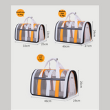 Size L Orange And Grey Foldable Pet Carrier Bag - Lightweight, Breathable, and Spacious for All Seasons